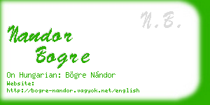 nandor bogre business card